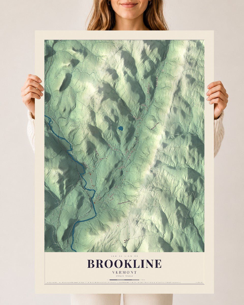 Brookline, Vermont map print - 24 x 36 archival matte print
