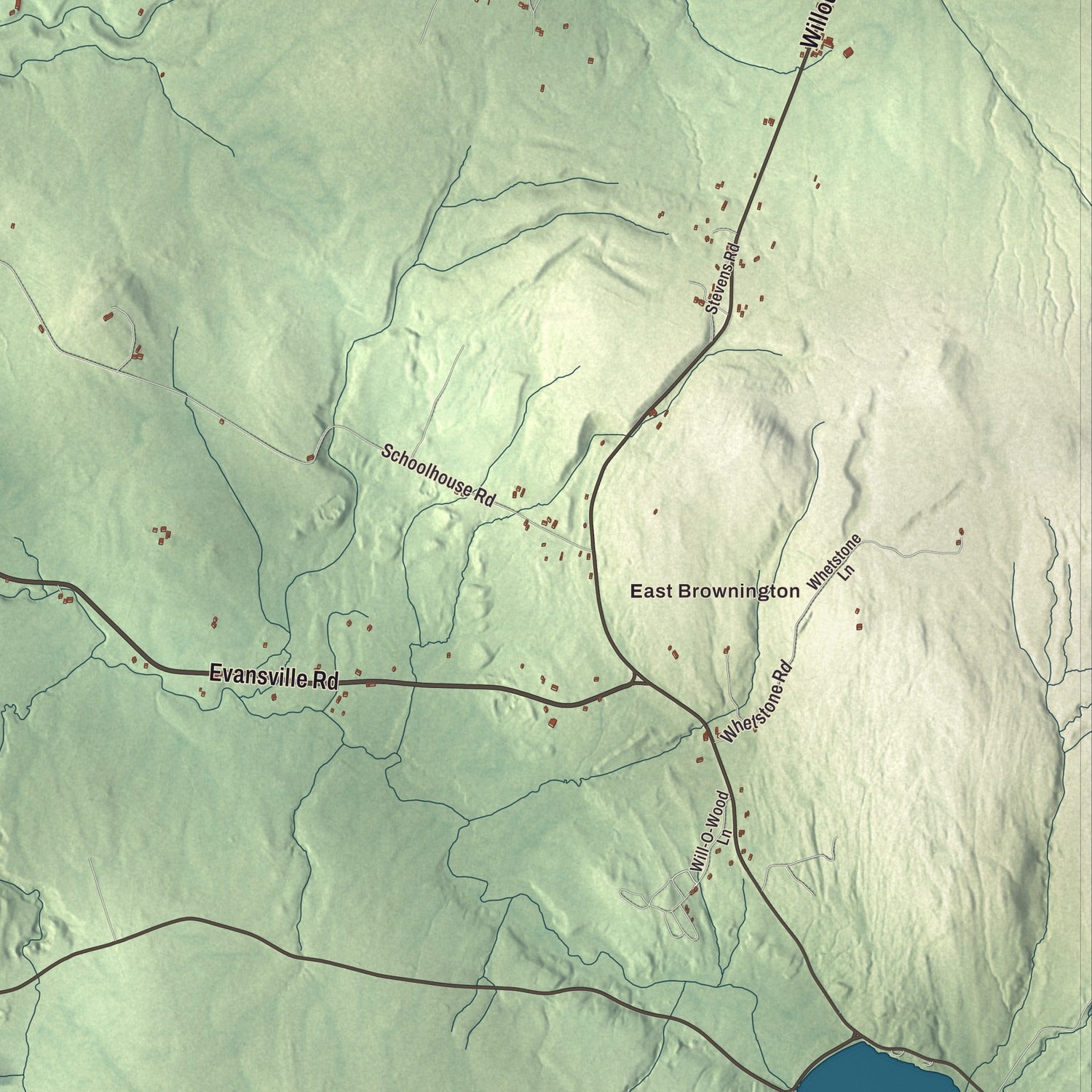 Street and neighborhood detail from the Brownington, Vermont map