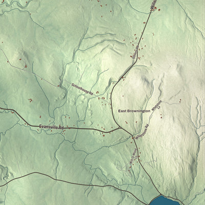 Street and neighborhood detail from the Brownington, Vermont map