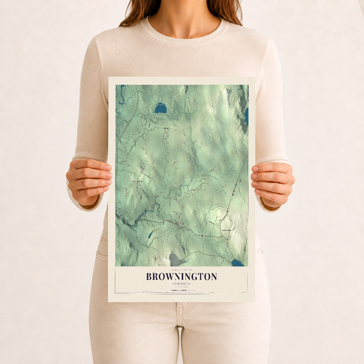 Brownington, Vermont map print - 12 x 18 archival matte print