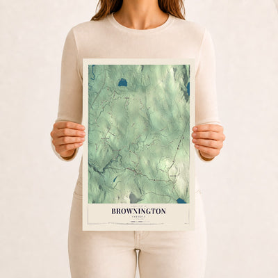 Brownington, Vermont map print - 12 x 18 archival matte print