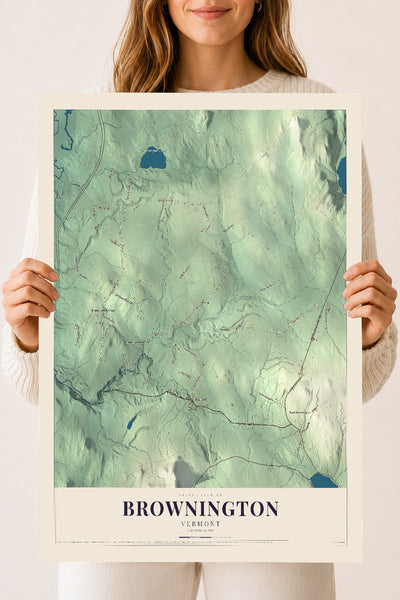 Brownington, Vermont map print - 18 x 24 archival matte print