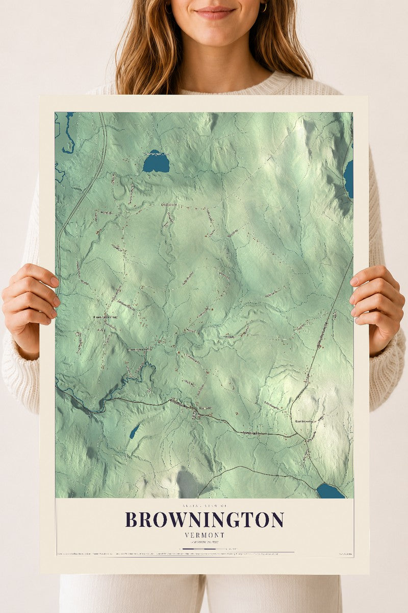 Brownington, Vermont map print - 18 x 24 archival matte print