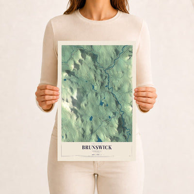 Brunswick, Vermont map print - 12 x 18 archival matte print