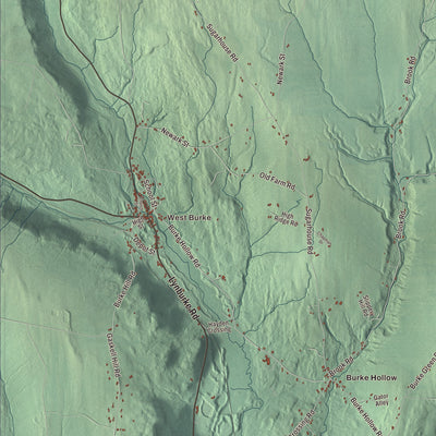 Street and neighborhood detail from the Burke, Vermont map