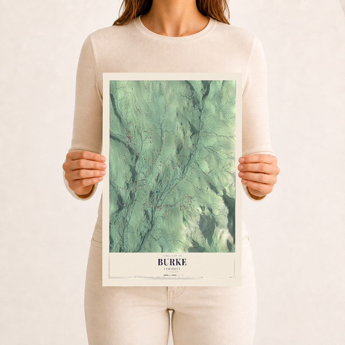 Burke, Vermont map print - 12 x 18 archival matte print
