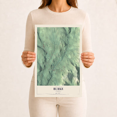 Burke, Vermont map print - 12 x 18 archival matte print