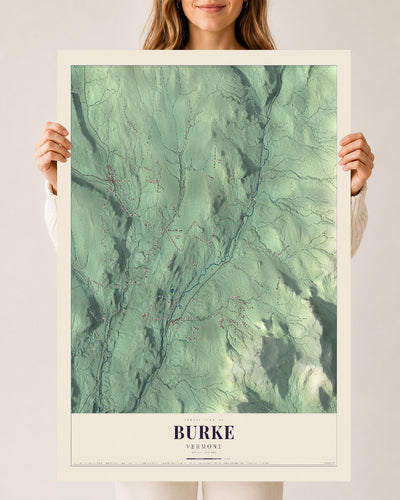 Burke, Vermont map print - 24 x 36 archival matte print