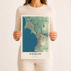 Map of Burlington, Vermont, 12 x 18 inch unframed archival matte print