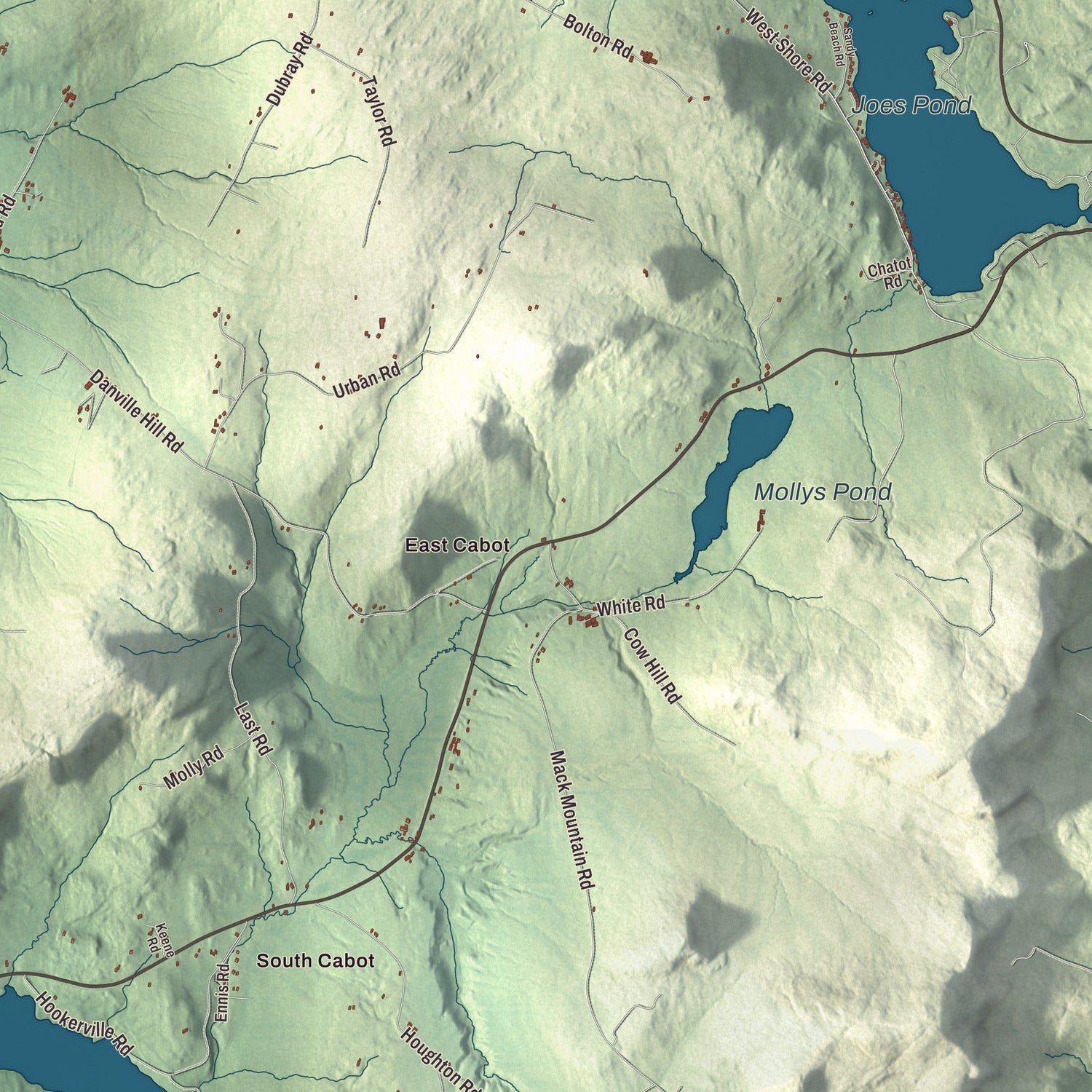 Street and neighborhood detail from the Cabot, Vermont map