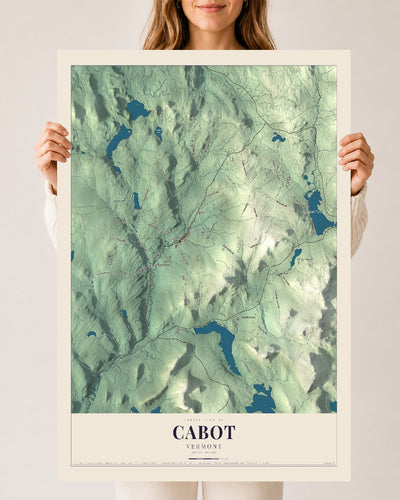 Cabot, Vermont map print - 24 x 36 archival matte print