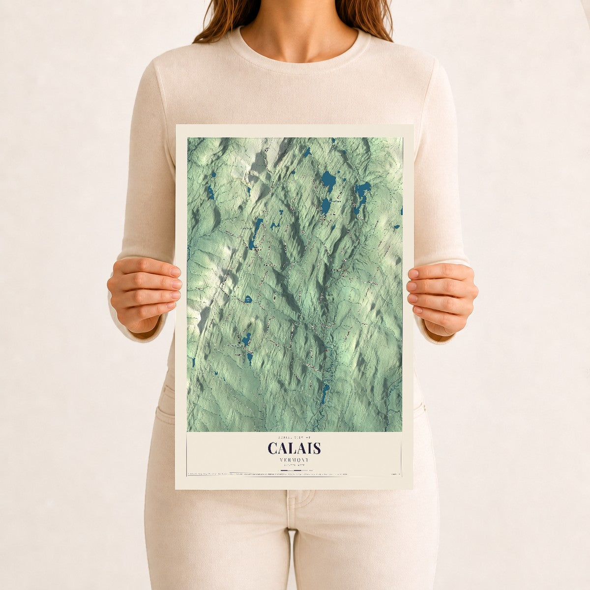 Calais, Vermont map print - 12 x 18 archival matte print