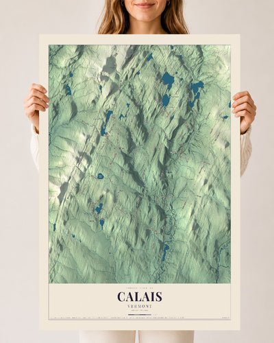 Calais, Vermont map print - 24 x 36 archival matte print