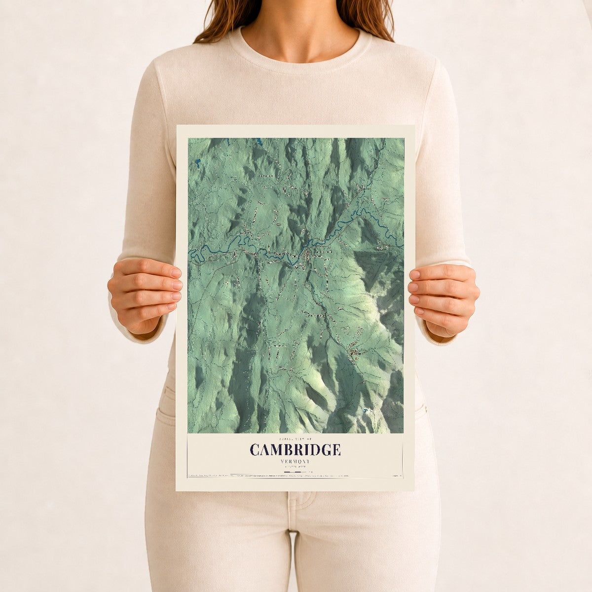 Cambridge, Vermont map print - 12 x 18 archival matte print