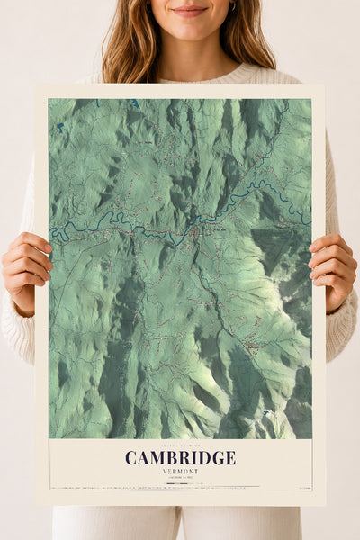 Cambridge, Vermont map print - 18 x 24 archival matte print
