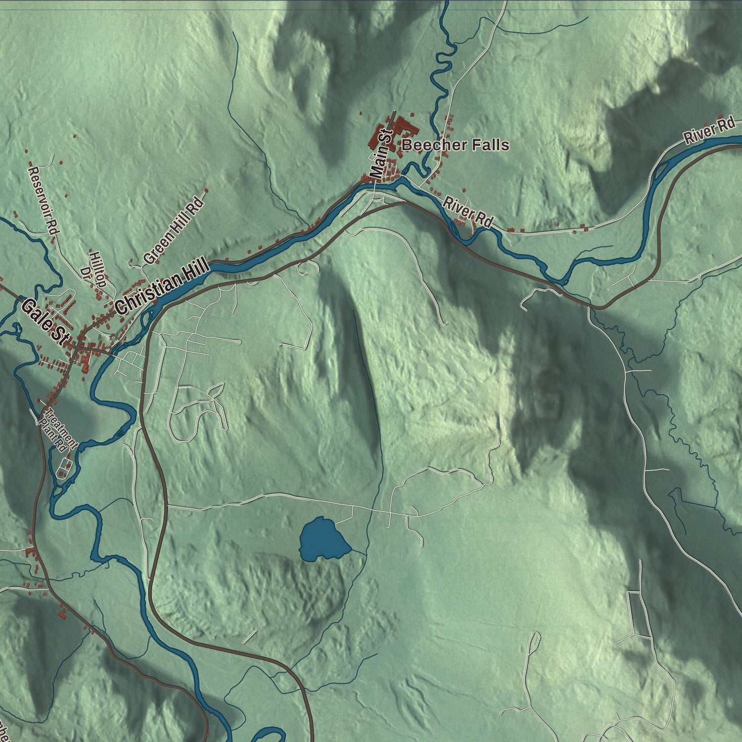 Terrain and local geography detail from the Canaan, Vermont map