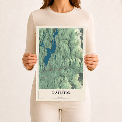 Castleton, Vermont map print - 12 x 18 archival matte print