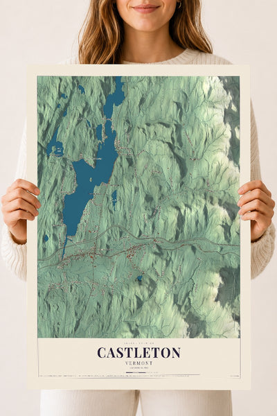 Castleton, Vermont map print - 18 x 24 archival matte print