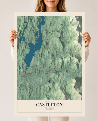 Castleton, Vermont map print - 24 x 36 archival matte print