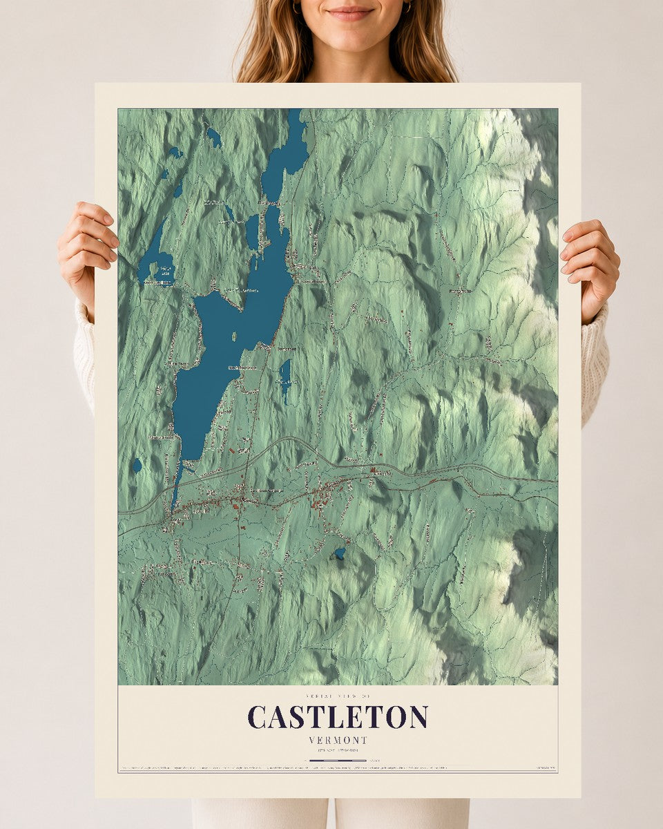 Castleton, Vermont map print - 24 x 36 archival matte print