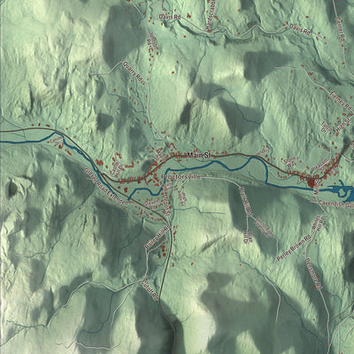 Street and neighborhood detail from the Cavendish, Vermont map