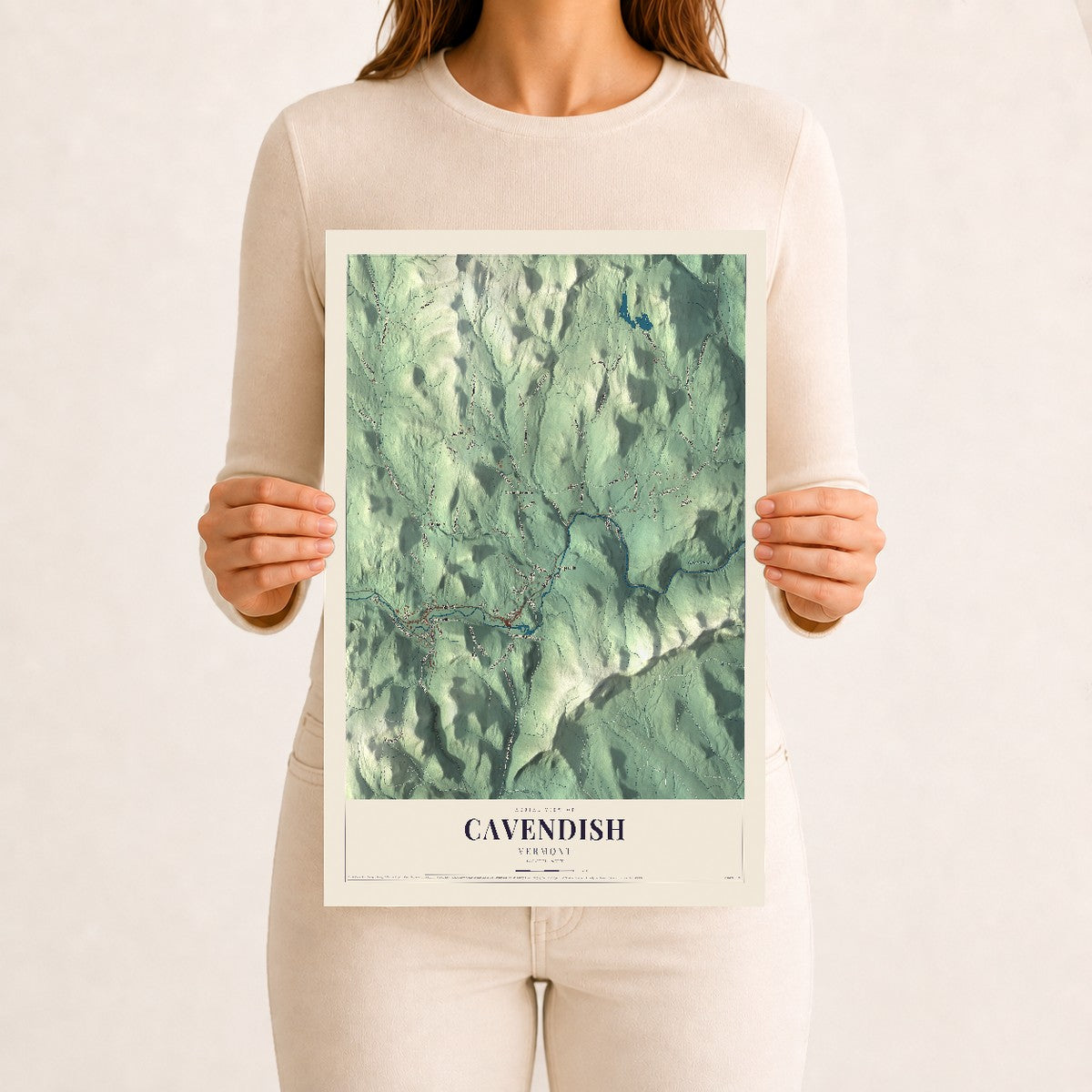 Cavendish, Vermont map print - 12 x 18 archival matte print