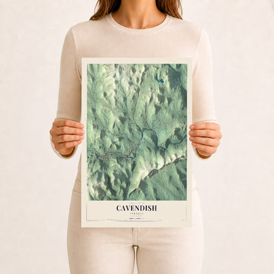 Cavendish, Vermont map print - 12 x 18 archival matte print