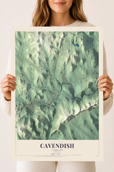 Cavendish, Vermont map print - 18 x 24 archival matte print