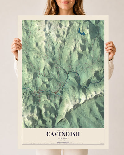 Cavendish, Vermont map print - 24 x 36 archival matte print