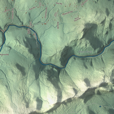 Terrain and local geography detail from the Cavendish, Vermont map