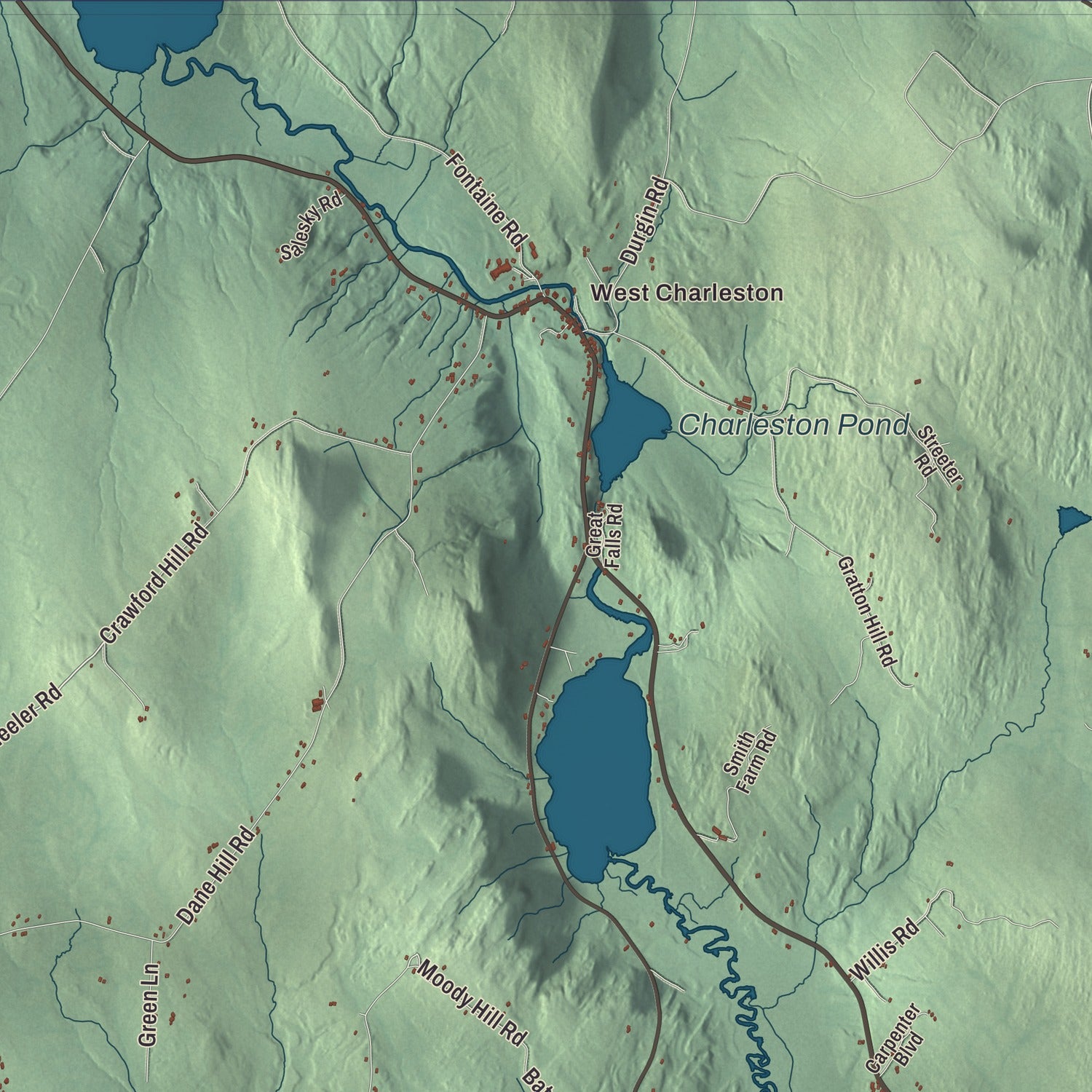Street and neighborhood detail from the Charleston, Vermont map