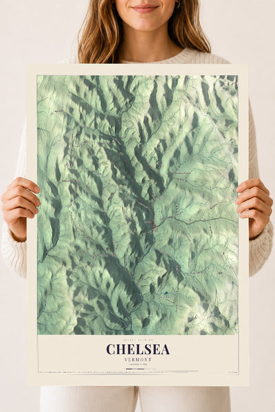 Chelsea, Vermont map print - 18 x 24 archival matte print
