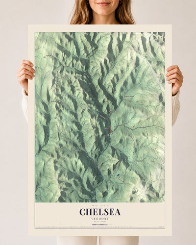 Chelsea, Vermont map print - 24 x 36 archival matte print