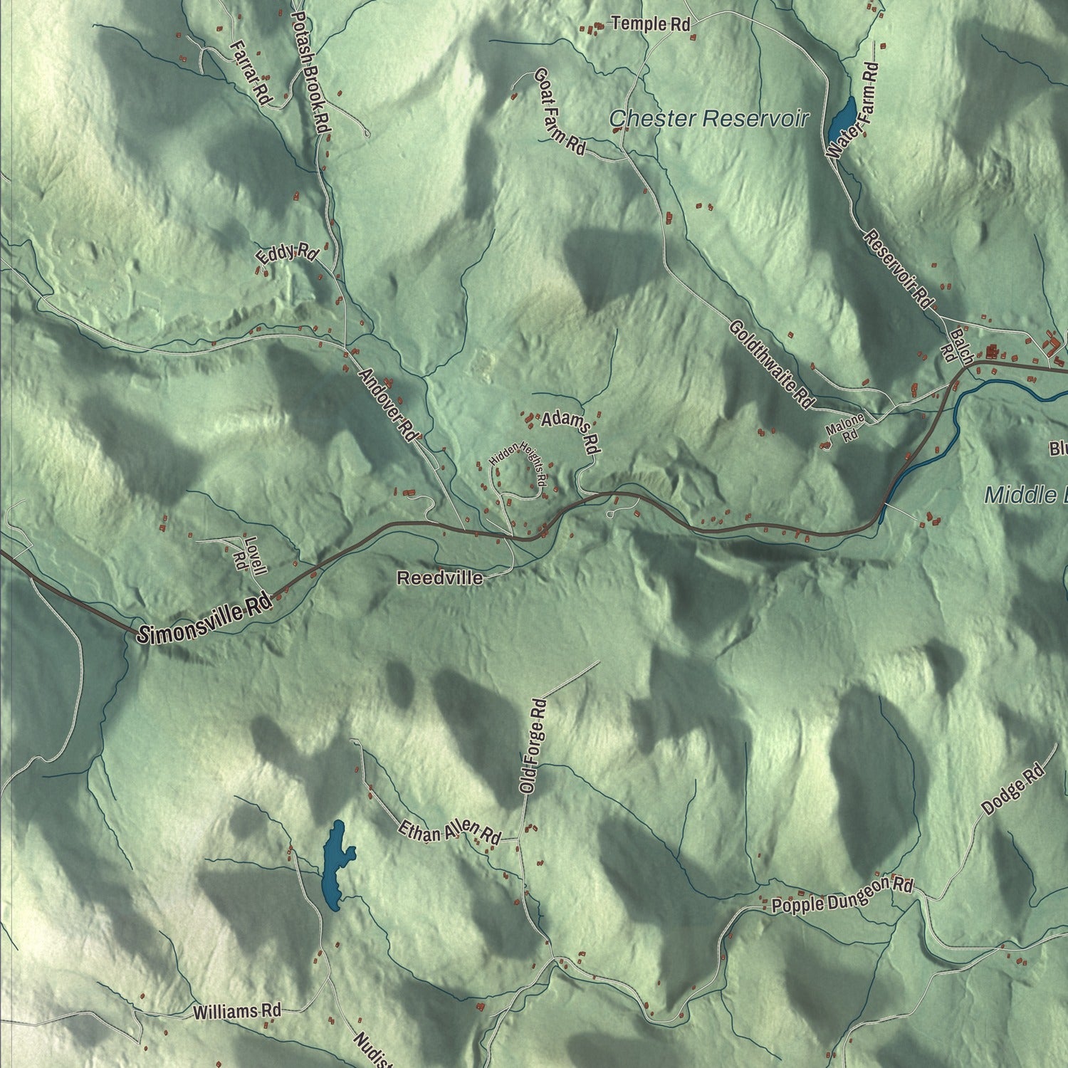 Street and neighborhood detail from the Chester, Vermont map
