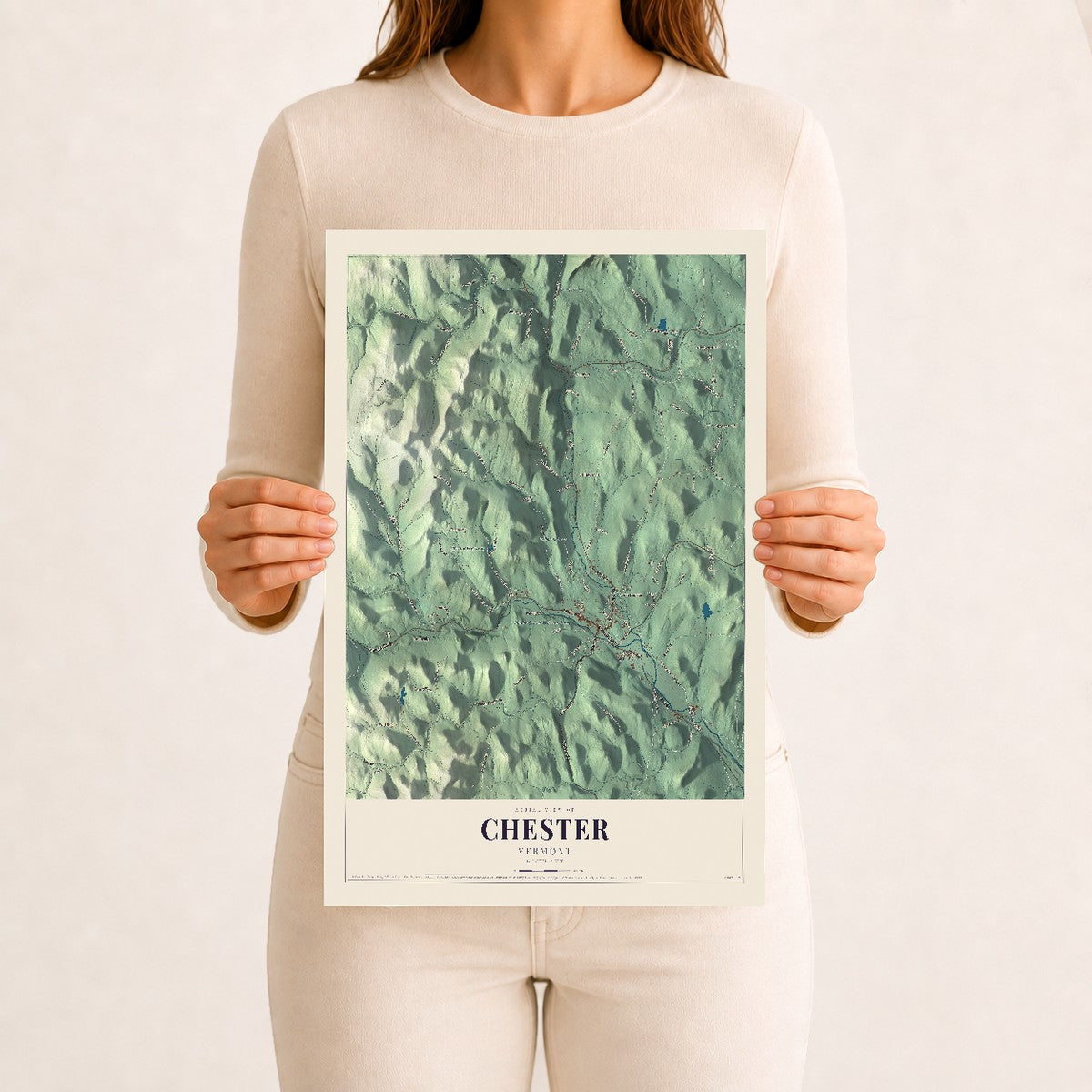 Chester, Vermont map print - 12 x 18 archival matte print