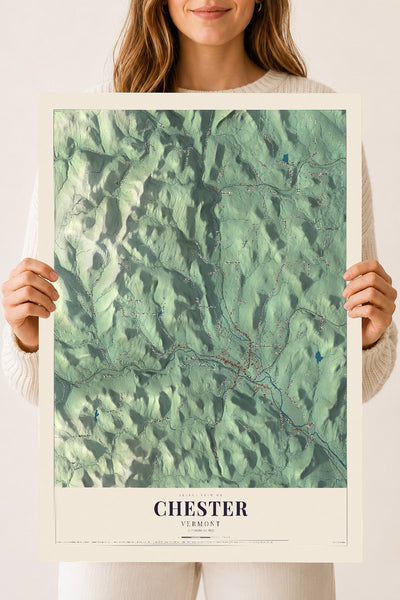 Chester, Vermont map print - 18 x 24 archival matte print