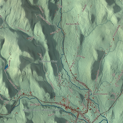 Terrain and local geography detail from the Chester, Vermont map
