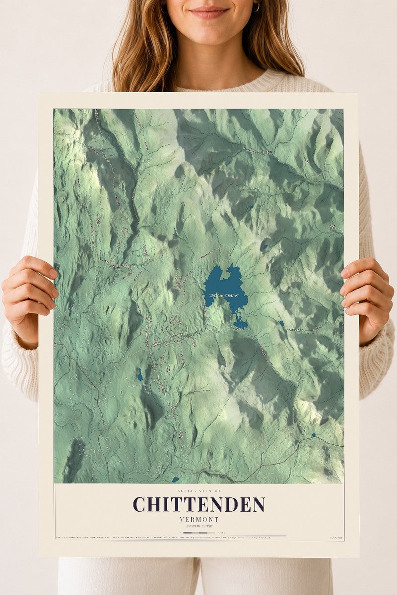 Chittenden, Vermont map print - 18 x 24 archival matte print