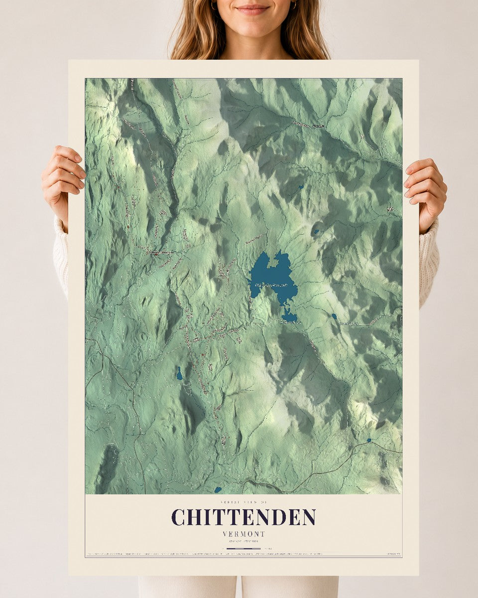 Chittenden, Vermont map print - 24 x 36 archival matte print