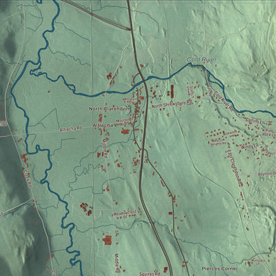 Street and neighborhood detail from the Clarendon, Vermont map
