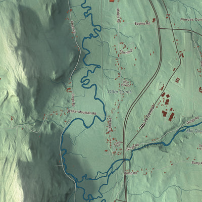 Terrain and local geography detail from the Clarendon, Vermont map