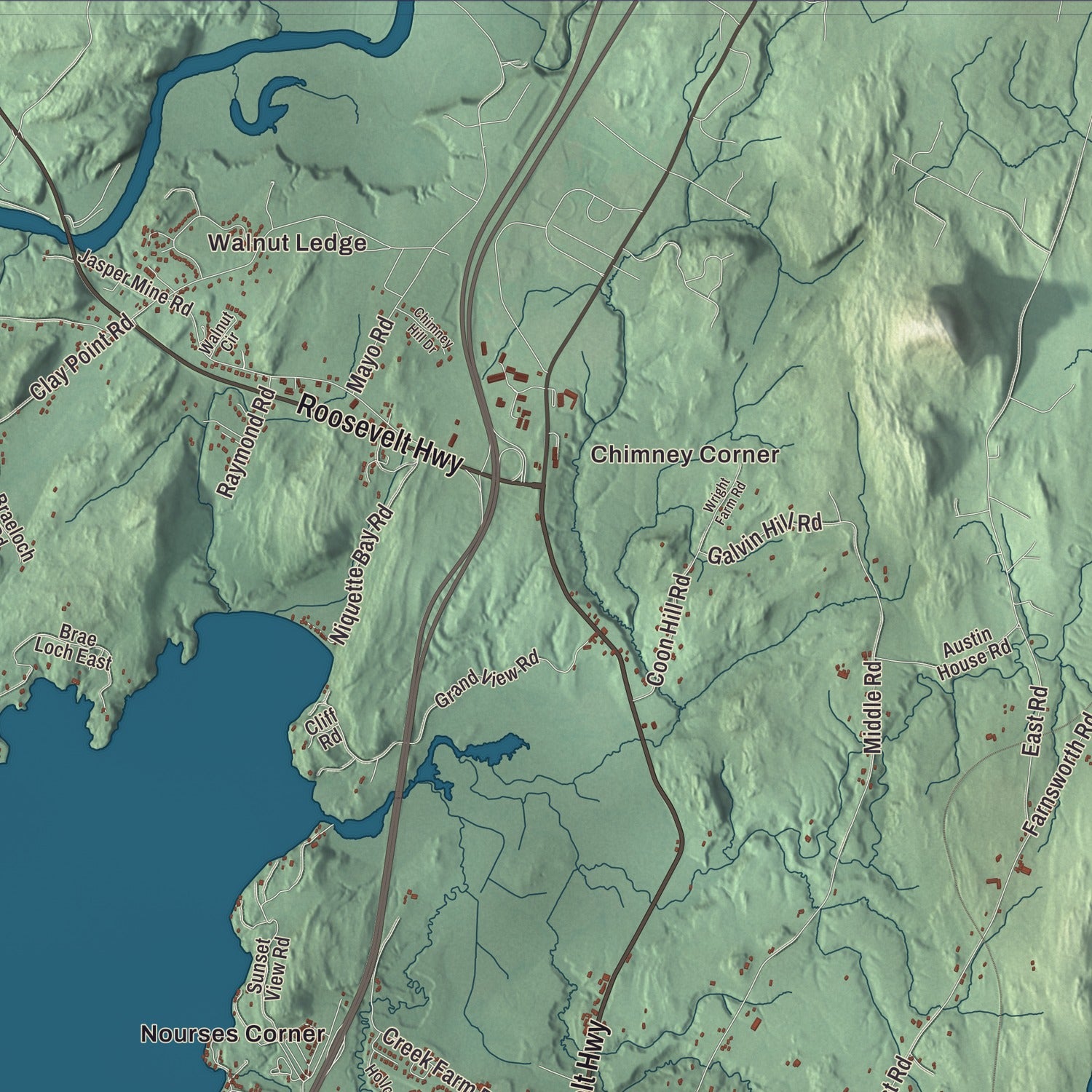 Street and neighborhood detail from the Colchester, Vermont map