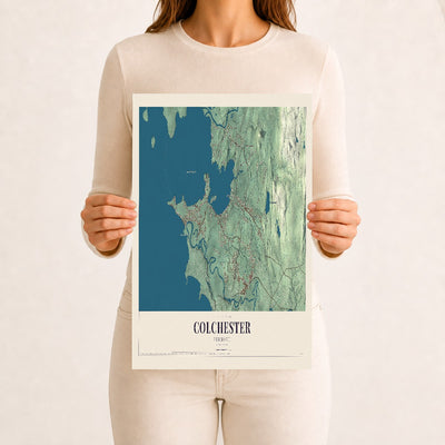Colchester, Vermont map print - 12 x 18 archival matte print