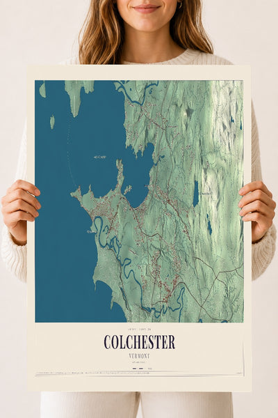 Colchester, Vermont map print - 18 x 24 archival matte print