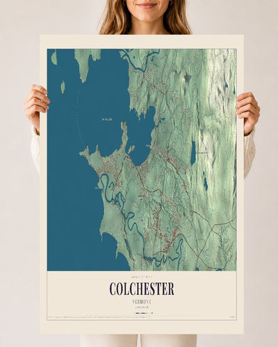 Colchester, Vermont map print - 24 x 36 archival matte print