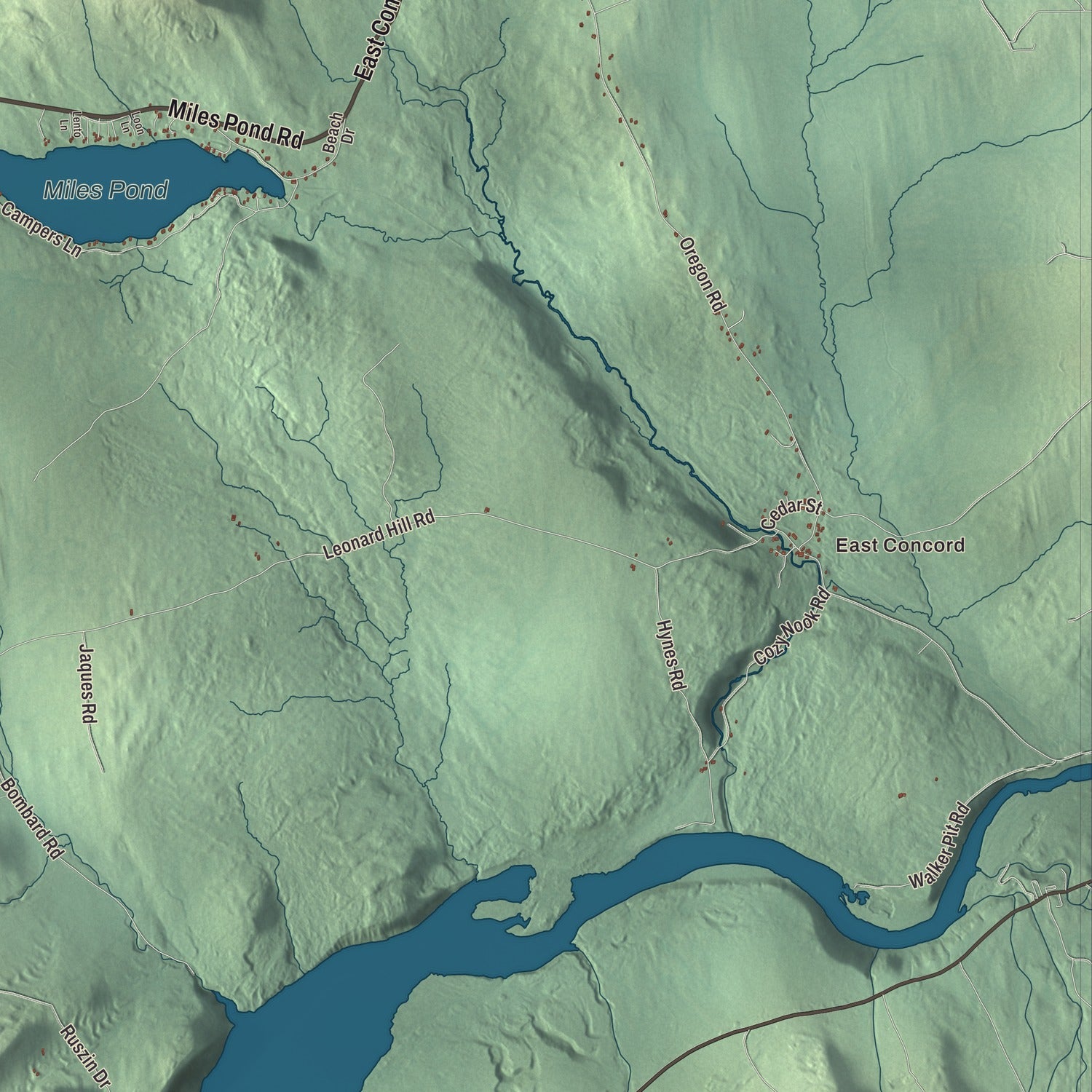 Street and neighborhood detail from the Concord, Vermont map