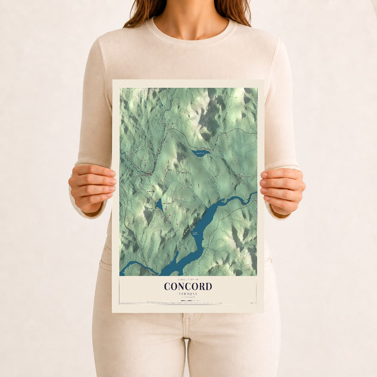 Concord, Vermont map print - 12 x 18 archival matte print