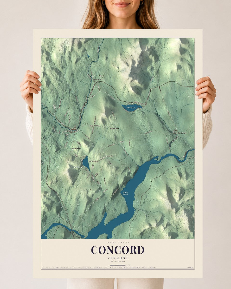 Concord, Vermont map print - 24 x 36 archival matte print
