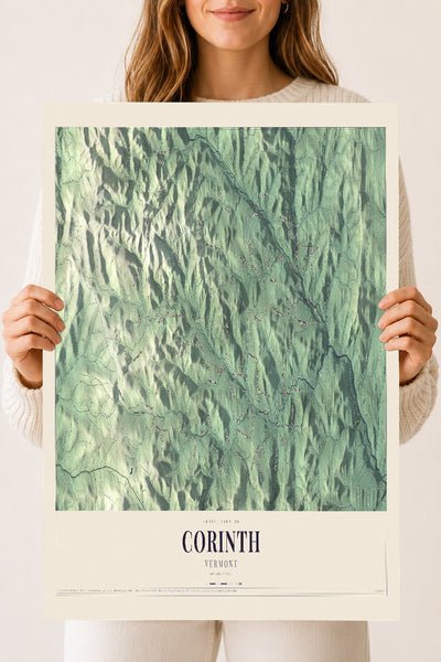 Corinth, Vermont map print - 18 x 24 archival matte print