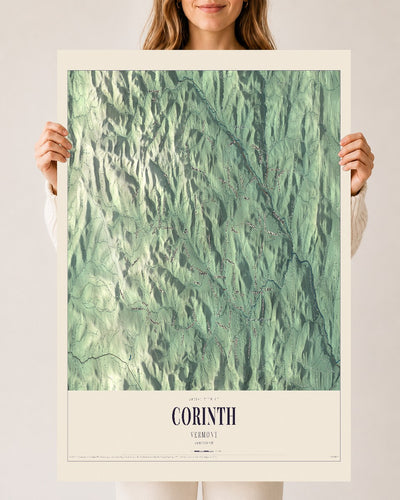 Corinth, Vermont map print - 24 x 36 archival matte print